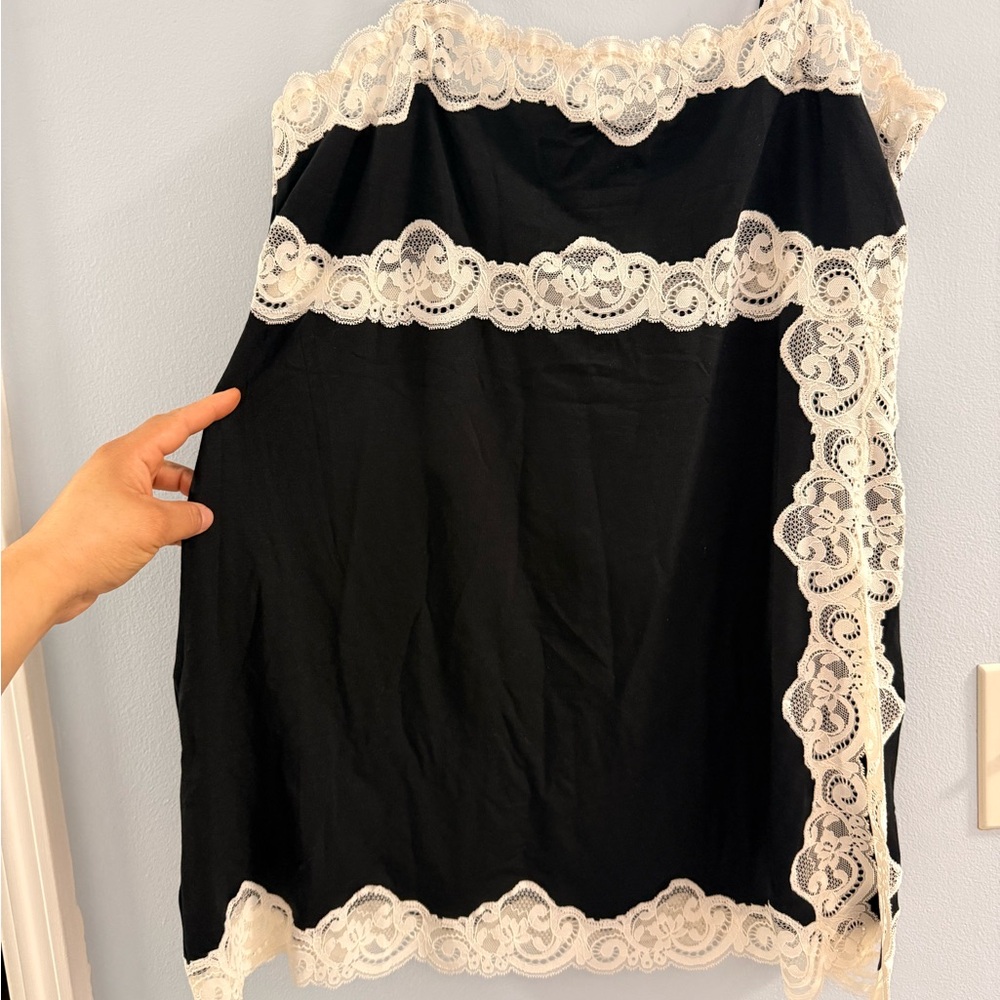 NWT Savage X Fenty Slip Nighty with Cream Lace Trim